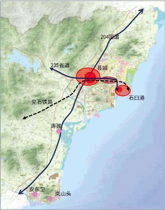 1984年版日照县城,石臼所两地总体规划图